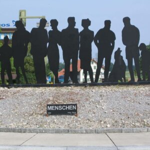 Menschen auf Kreisel